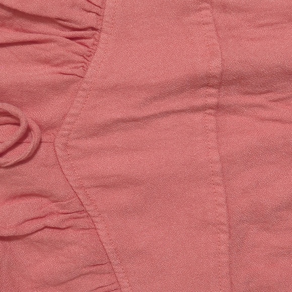 Abercrombie & Fitch Tie- Front Spaghetti Strap Midi Dress, Color Coral Size SP - Picture 7 of 15